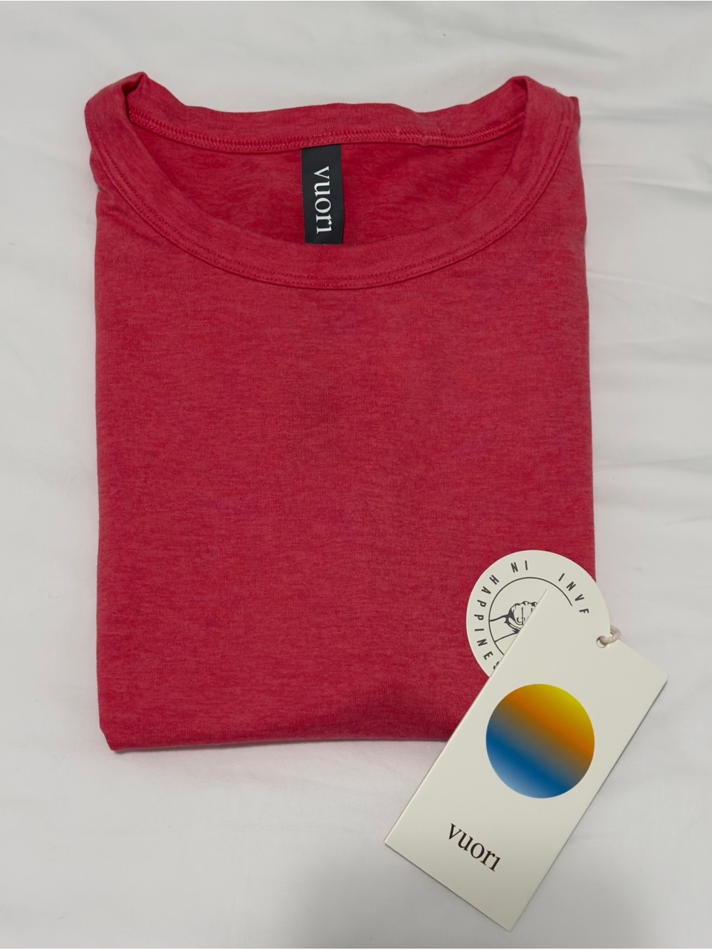 Vuori Halo Baby Tee Sunset Pink Heather NEW - Picture 6 of 6